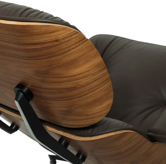 Кресло с оттоманкой Eames Lounge Premium, коричневая кожа