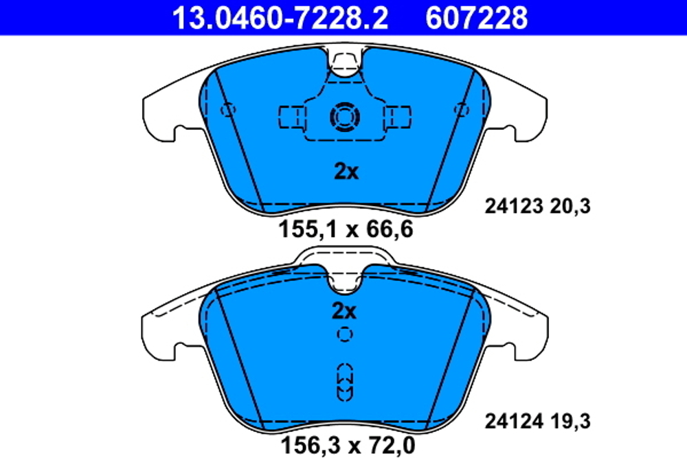 ATE - 13046072282-ATE - Brake Pad Set, disc brake