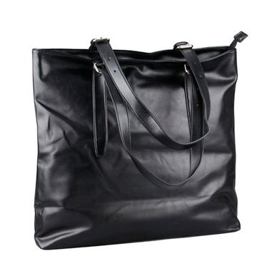Сумка-шоппер из экокожи Тонхэ. Черная