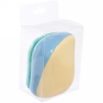 Расческа массажная компактная «Harizma», цвет жёлтый/голубой, в пластиковой коробке, 8*6см