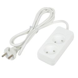 S-CU2-1.5 WHITE Удлинитель серии Ultra. шнур 1.5м.. 2 гнезда. 10A. б-з. Белый. TM Uniel