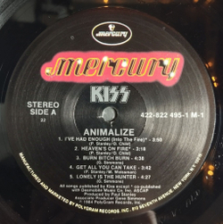 Винтажная виниловая пластинка LP Kiss Animalize (USA 1984)