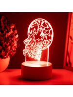 Светильник 3D ночник RISALUX «Волк», LED, белый, 12×9.5×16 с