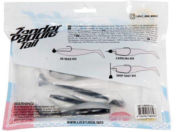 Виброхвосты LJ 3D Series Zander Paddle Tail 4.0in (10.00)/Z01 5шт.