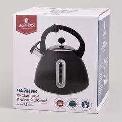ЧАЙНИК СО СВИСТКОМ И МЕРНОЙ ШКАЛОЙ, 3,2Л