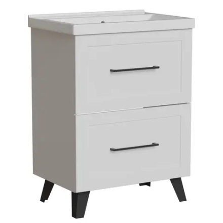 Тумба с раковиной РИФ-60 2 ящика белый