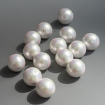 Хлопковый жемчуг, оттенок "Rich White", шар 18мм, сквозное отверстие