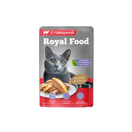 Влажный корм Royal Food паштет с говядиной 75 р