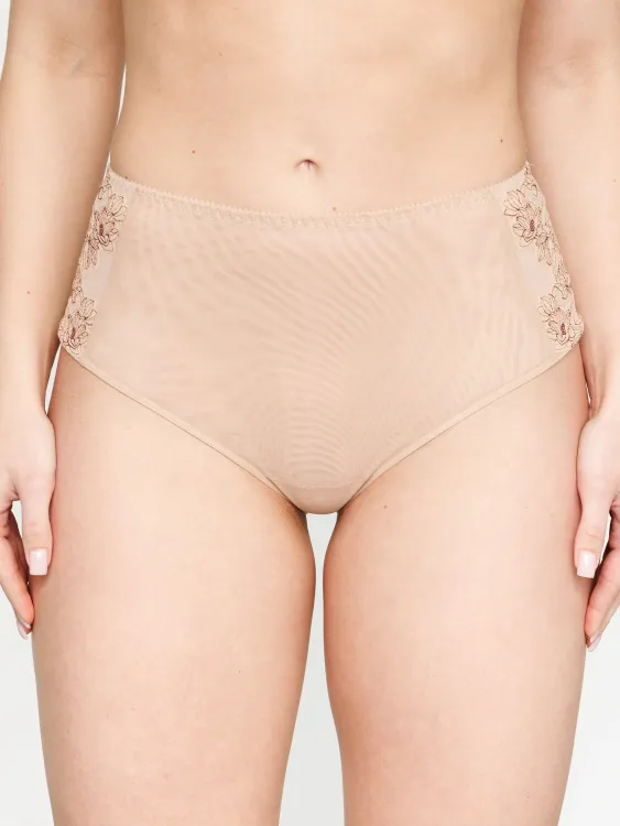 Трусы Zebra бразилиана с высокой линией талии (скин/бургундия)