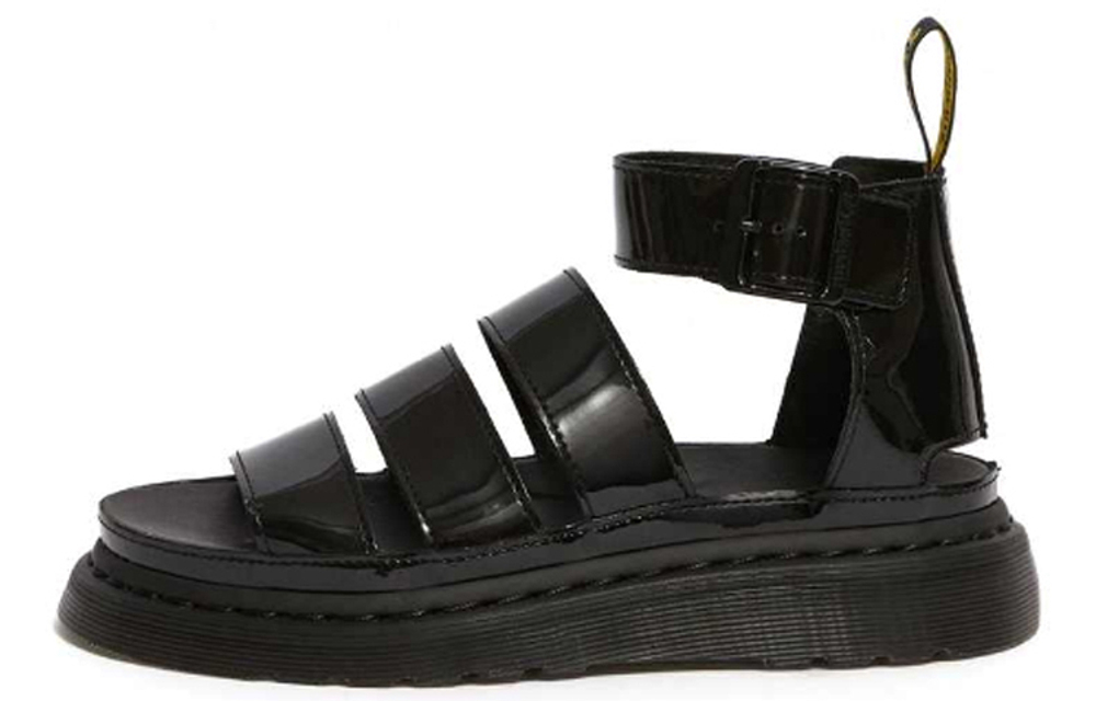 Dr.Dr. Martens thick-soled buckle Roman sandals for men and women in the same style black