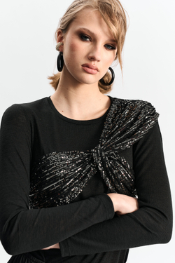 Джемпер с бантом 1267 черный