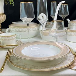 Lenardi 145-340 Набор из 6 глубоких тарелок 23см. ЖОЗЕФИНА в под.уп.(х6)Костяной фарфор