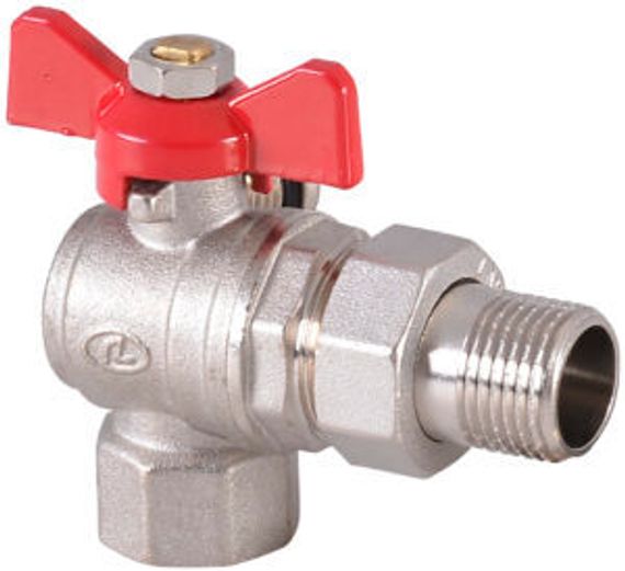 Кран шаровый со сгоном Lavita обжим НР 3/4&quot; бабочка гофротруба 30943