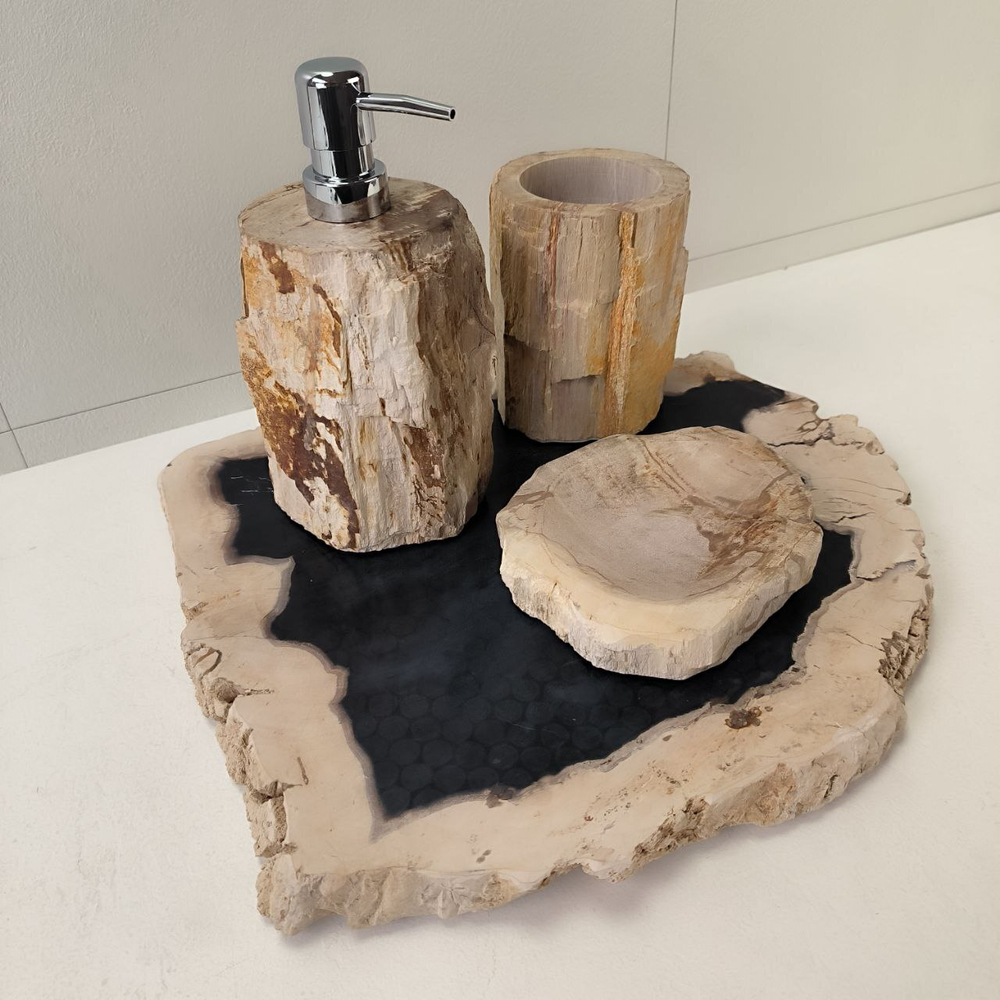 Набор из окаменелого дерева 4 предм Fossil Set NF-63280 поднос 149