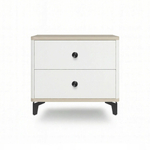 Тумба прикроватная на ножках с ящиками ROYAL 5303 эко (Макиато-Черный-р.черная)