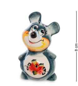 ГЛ- 630 Фигурка «Мышонок-Боня» цв. (Гжельский фарфор)
