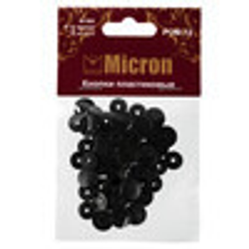 Кнопка ГАММА Микрон пластик 12 мм 15 шт. №002 чёрный (74578455724)