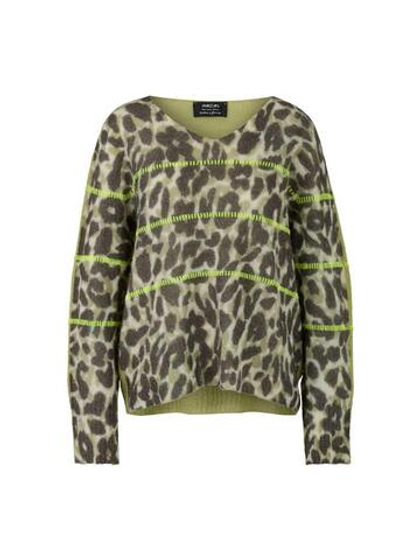 Marc Cain Пуловер из шерсти в стиле колорблок