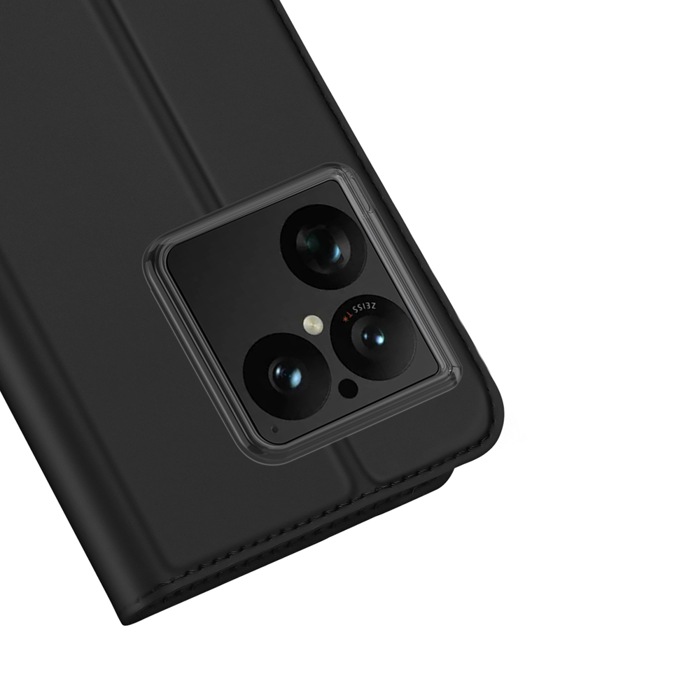 Чехол книжка из кожи черного цвета для Sony Xperia 1 VIII (1-8), серия Skin Pro Series от Dux Ducis