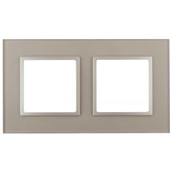 14-5102-04 ЭРА Рамка на 2 поста, стекло, Эра Elegance, шампань+шамп