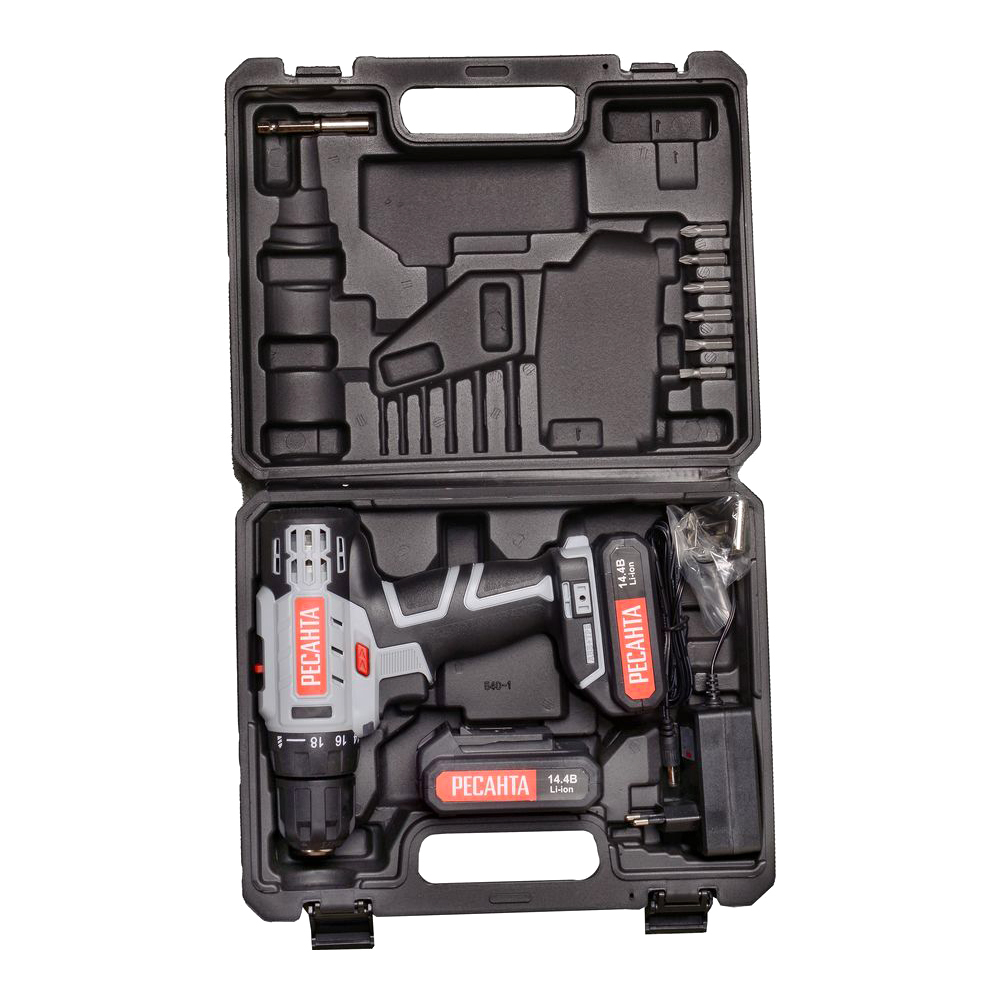 Дрель-шуруповерт аккумуляторная Ресанта ДА-14-2ЛК