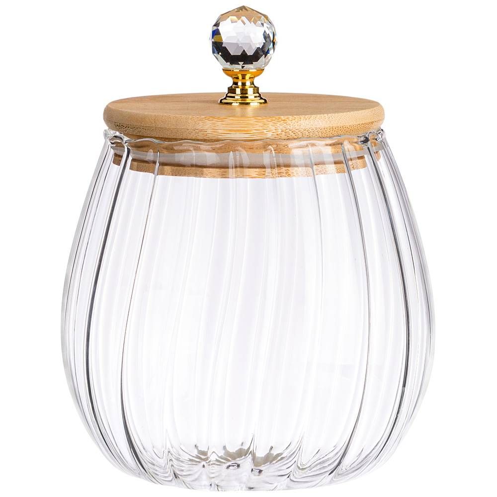 ЕМКОСТЬ ДЛЯ СЫПУЧИХ ПРОДУКТОВ AGNESS "KRISTALL" 820 МЛ D=11.5 CM, H=11 CM ЦВЕТ:ПРОЗРАЧНЫЙ