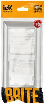 BRITE Рамка 2-местная РУ-2-Бр алюминий/алюминий IEK