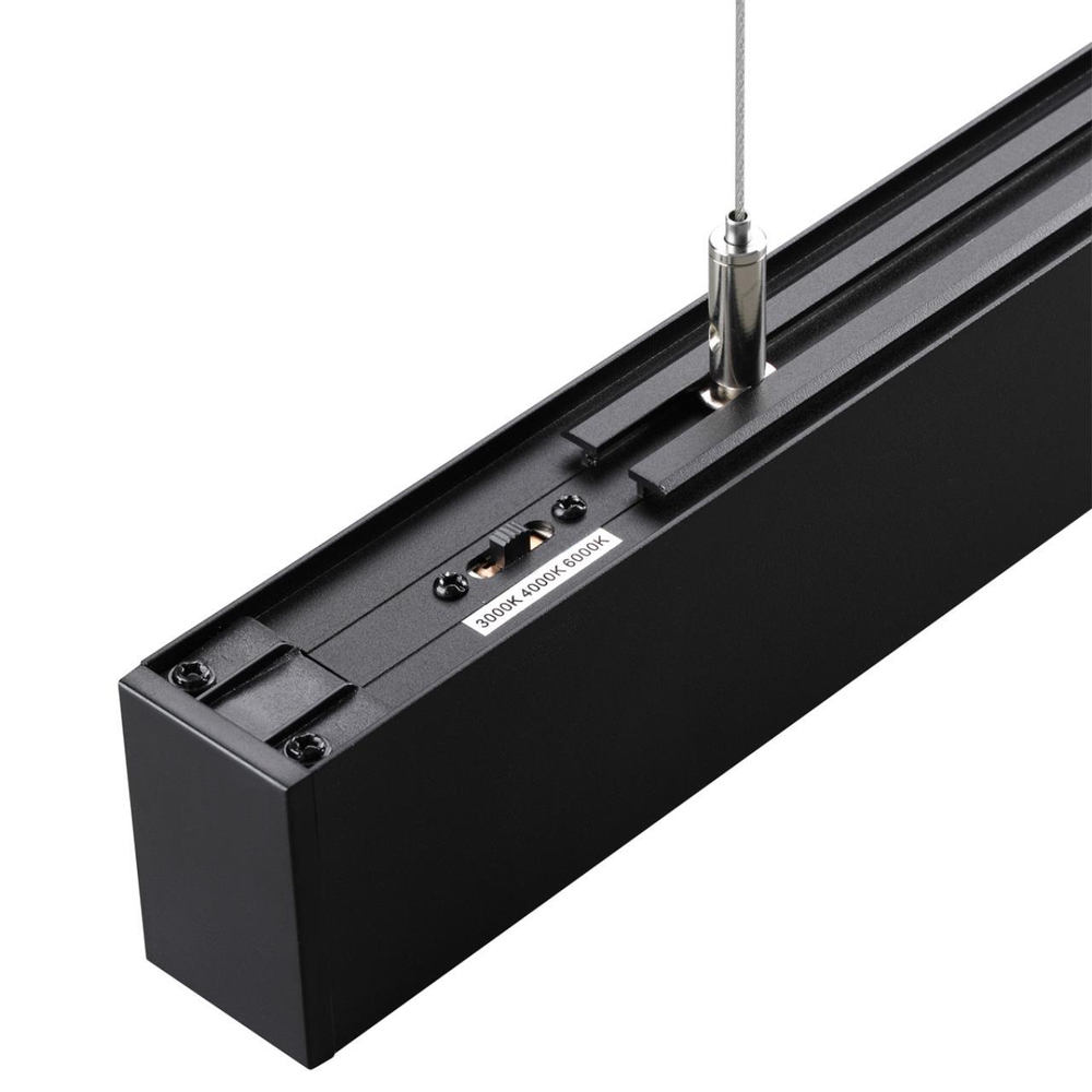 359607 OVER NT25 000 черный Светильник линейный светодиод. с переключ. цв. температуры IP20 LED 60W 220-240V 3000К\4000К\6000К FATTO