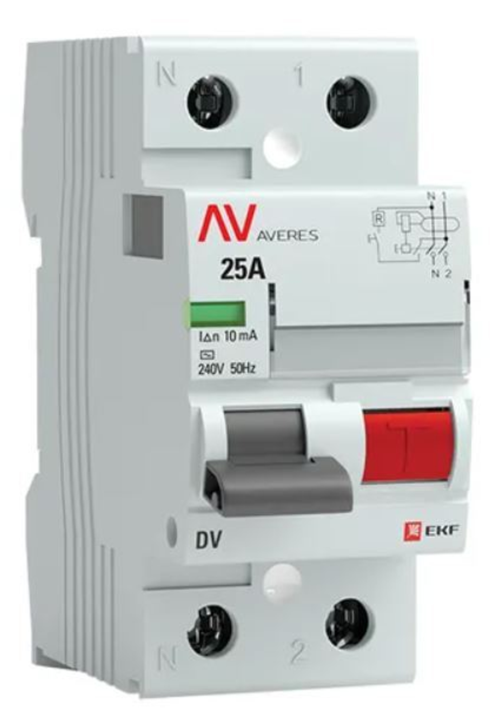 УЗО  EKF rccb-2-25-10-ac-av