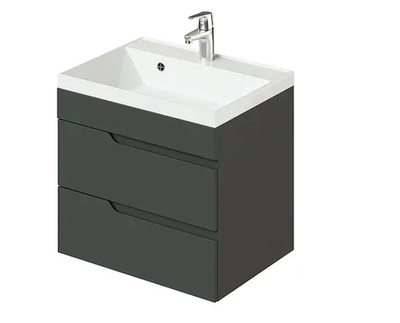 Комплект тумба Sky 60 (600х450х560) с раковиной Clarissa 60 Графит