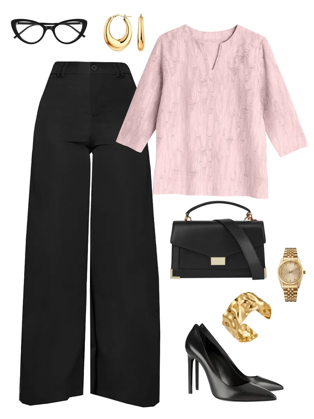 Блузка нарядная трикотажная офисная рукав 3 4