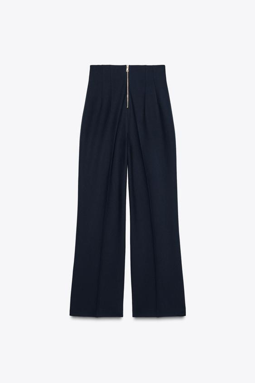 ZARA БРЮКИ С ВЫСОКОЙ ПОСАДКОЙ И ЗАСТЕЖКОЙ-МОЛНИЕЙ — ZW COLLECTION, МОРСКОЙ СИНИЙ