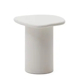 Приставной столик Macarella 48x47 см, белый цемент 