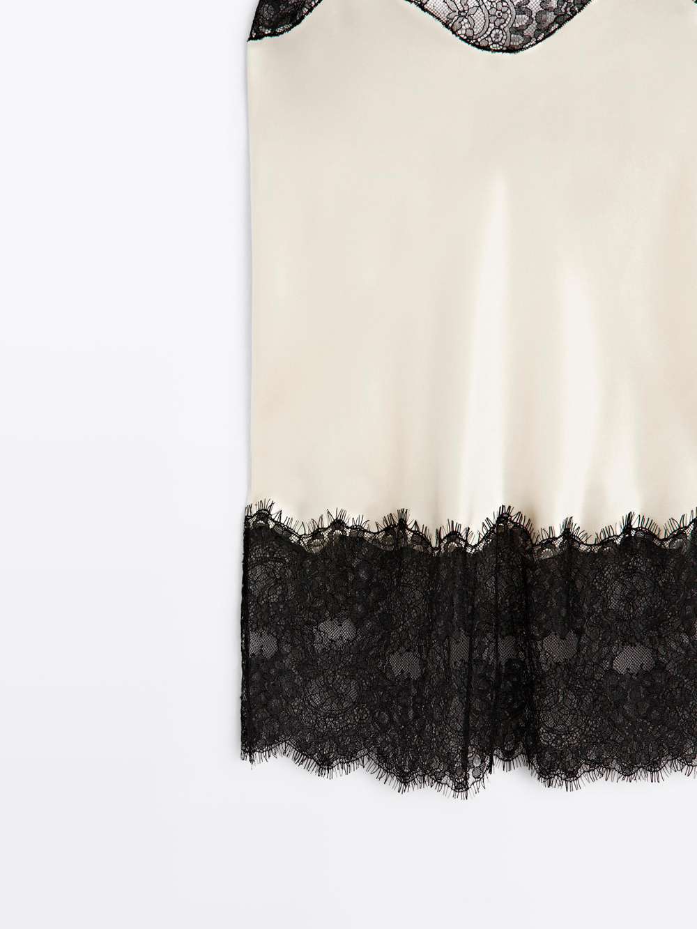 Massimo Dutti Атласный топ - STUDIO, натуральный/кремовый