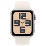 Умные часы Apple Watch SE 2024, 44 мм, алюминий цвета "сияющая звезда", Starlight Sport Band, M/L (MXEV3)
