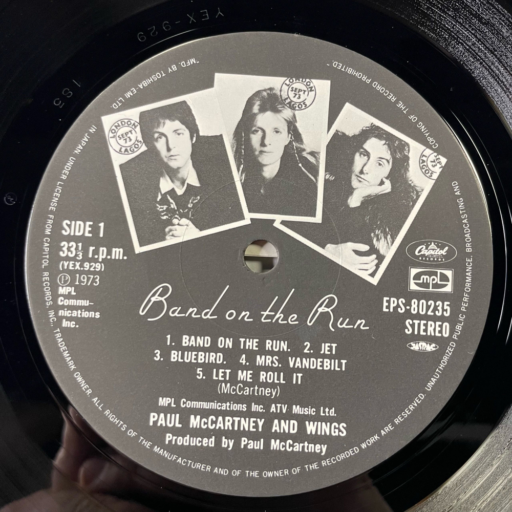 Винтажная виниловая пластинка LP Paul McCartney And Wings Band On The Run (Япония 1975) (Без Оби) Jet