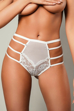 Сексуальные высокие трусики с атласным бантом сзади (Размер: M) (Цвет: белый)