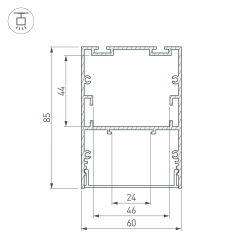 Профиль ARH-LINE-6085-2000 BLACK (Arlight, Алюминий) 018681