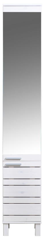 Шкаф для одежды 30х30х150, Джосси, распашной для одежды, с зеркалом, для ванной комнаты деревянный, белый, Dipriz