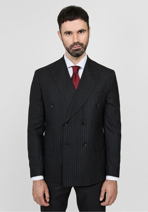 Мужской классический костюм тройка (черный) Б22