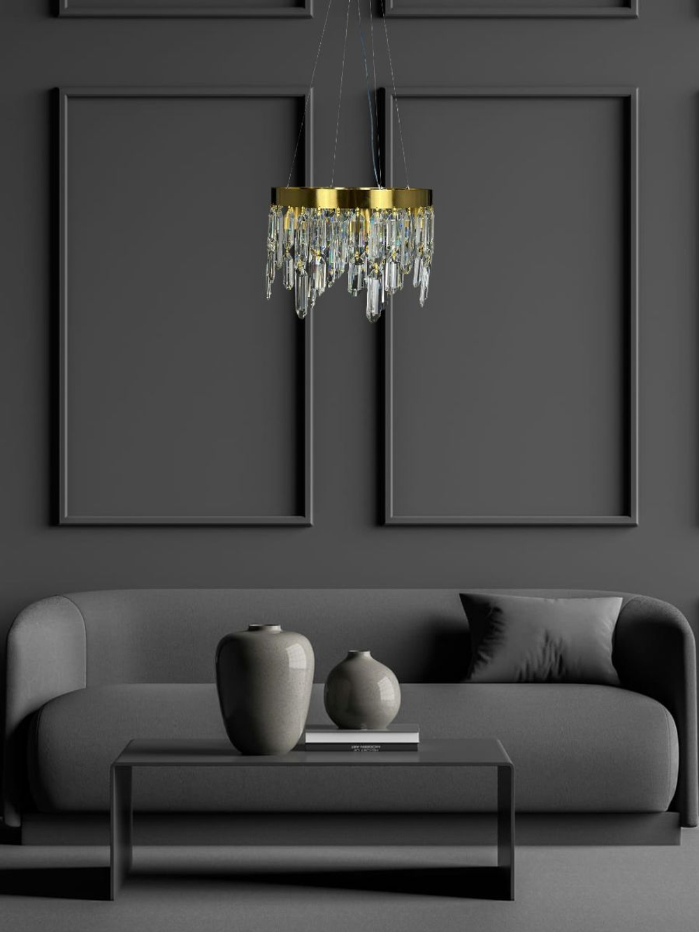 Люстра подвесная Lanbos QS.99571-400 T, 6 ламп Е14, 240 Вт, золотая