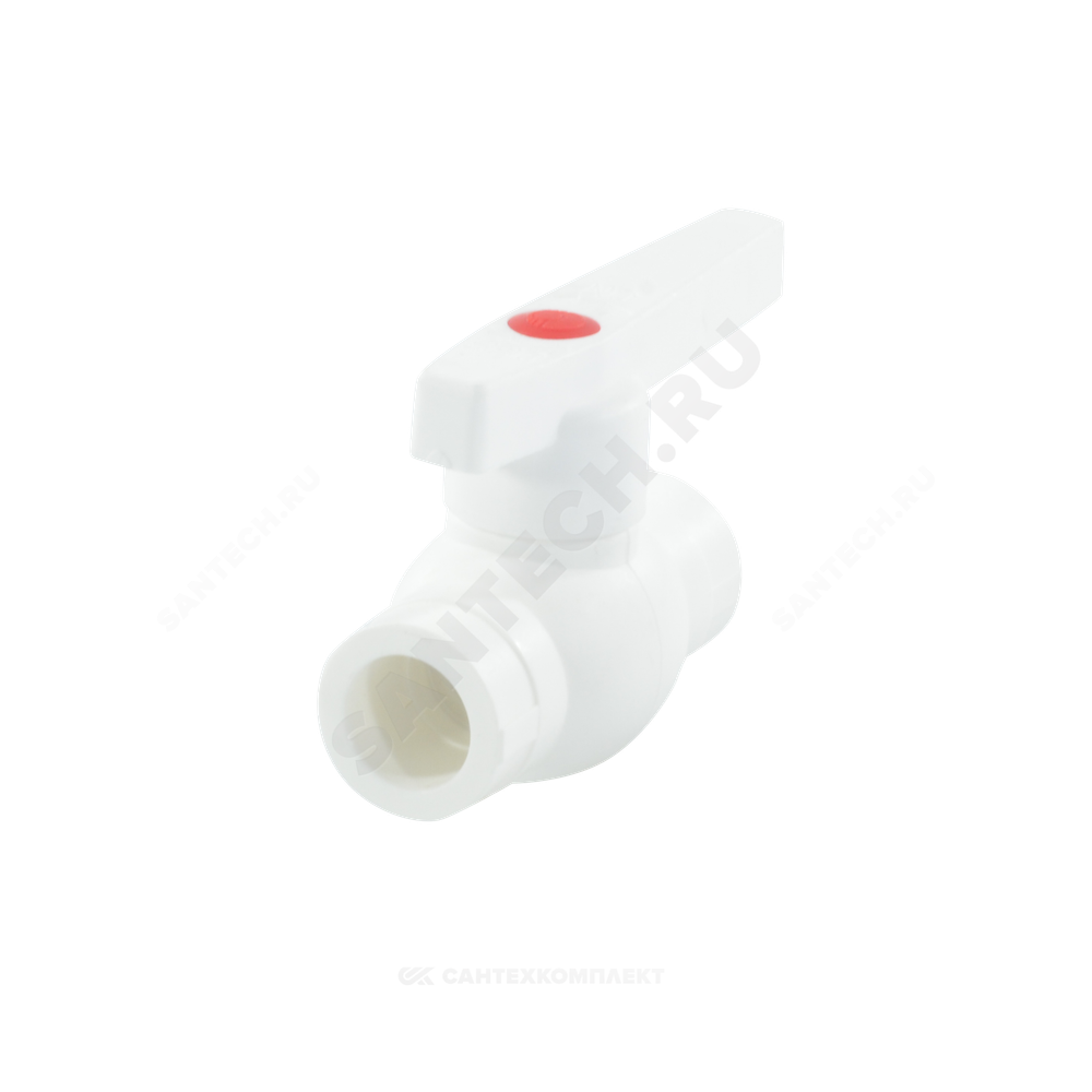 Кран шаровой PP-R белый Дн 50 внутренняя пайка OPTIMA VALFEX VALF 10145050
