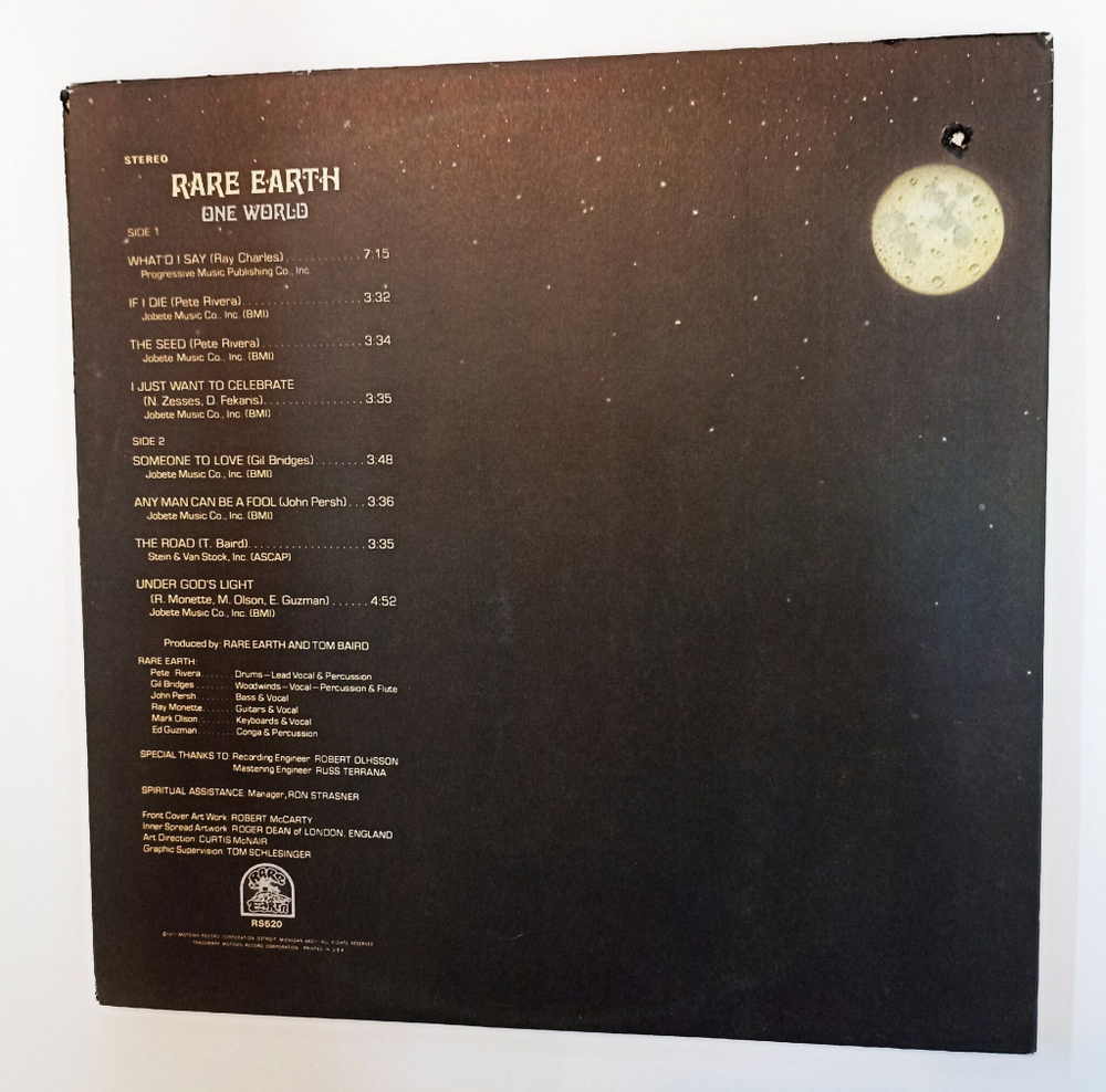 Винтажная виниловая пластинка LP Rare Earth One World (USA 1971)