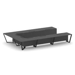 Steel Meet Стол переговорный П-образный KDK-PR.B.SP-15P Антрацит/Металл Черный 4800*3200*750