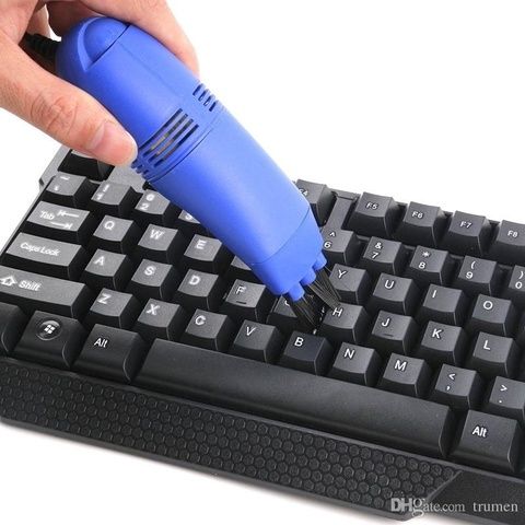 Мини пылесос для клавиатуры от USB, цвет голубой