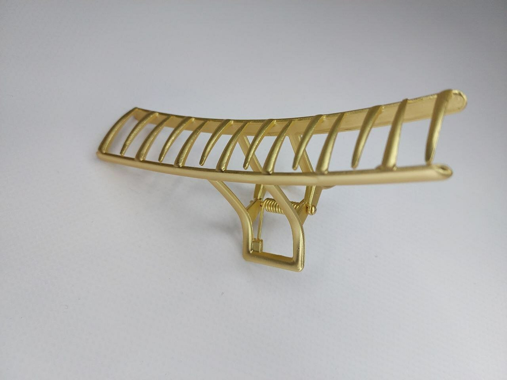 Заколка Краб. Модерн. Усиленная. Металлическая. Для прически хвост. Для всех типов волос. Цвет золото