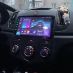 Магнитола для KIA Cerato 2 2008-2013 (кондиционер, рамка черная) - FarCar DX038M монитор 9.5" IPS на Android 13, 4+64Гб, CarPlay