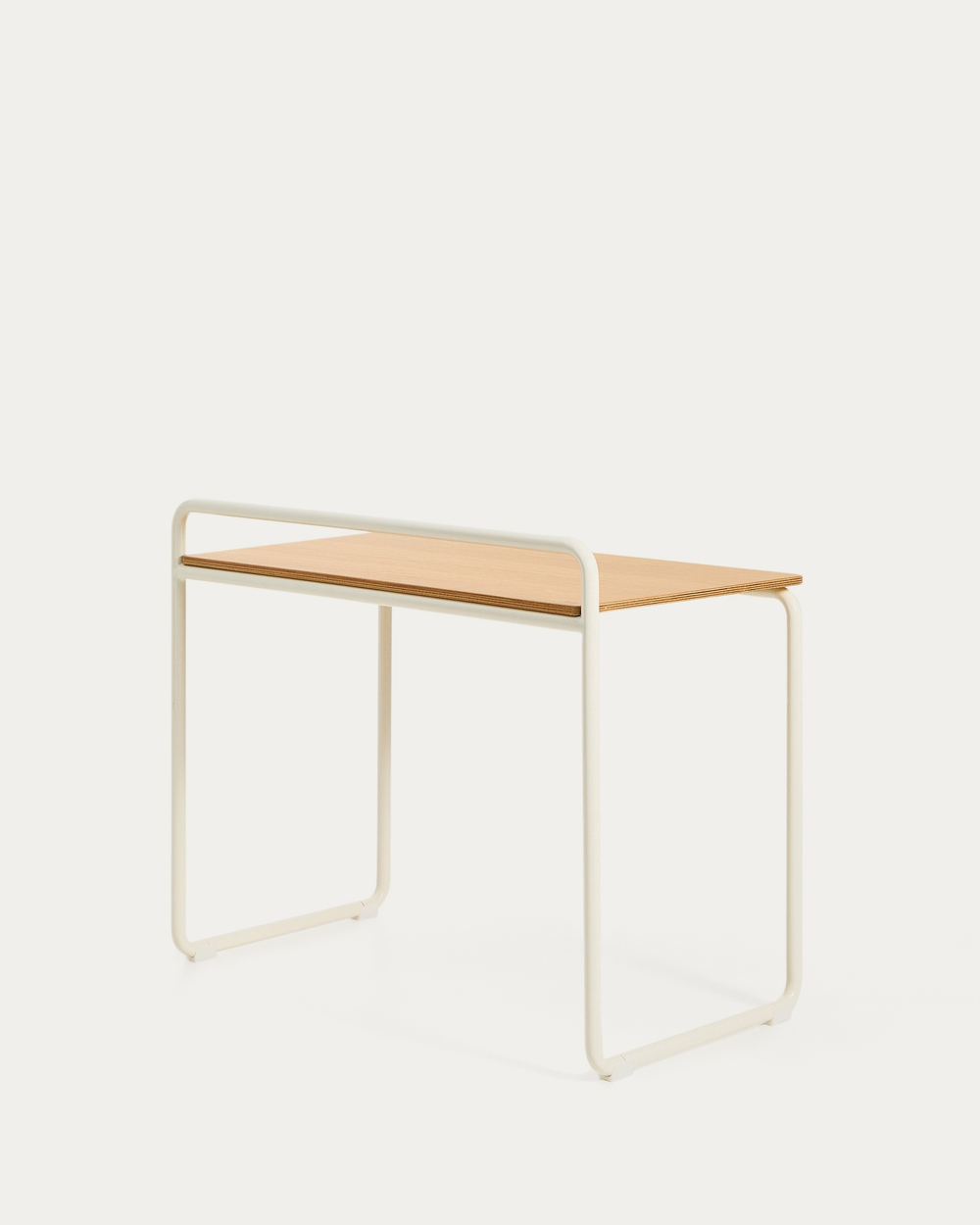 Tinn Письменный стол из ясеневого шпона с бежевой металлической конструкцией, 75 x 45,5