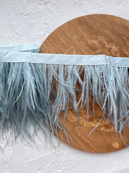 Перо страуса на ленте, Серо-голубой (№63)