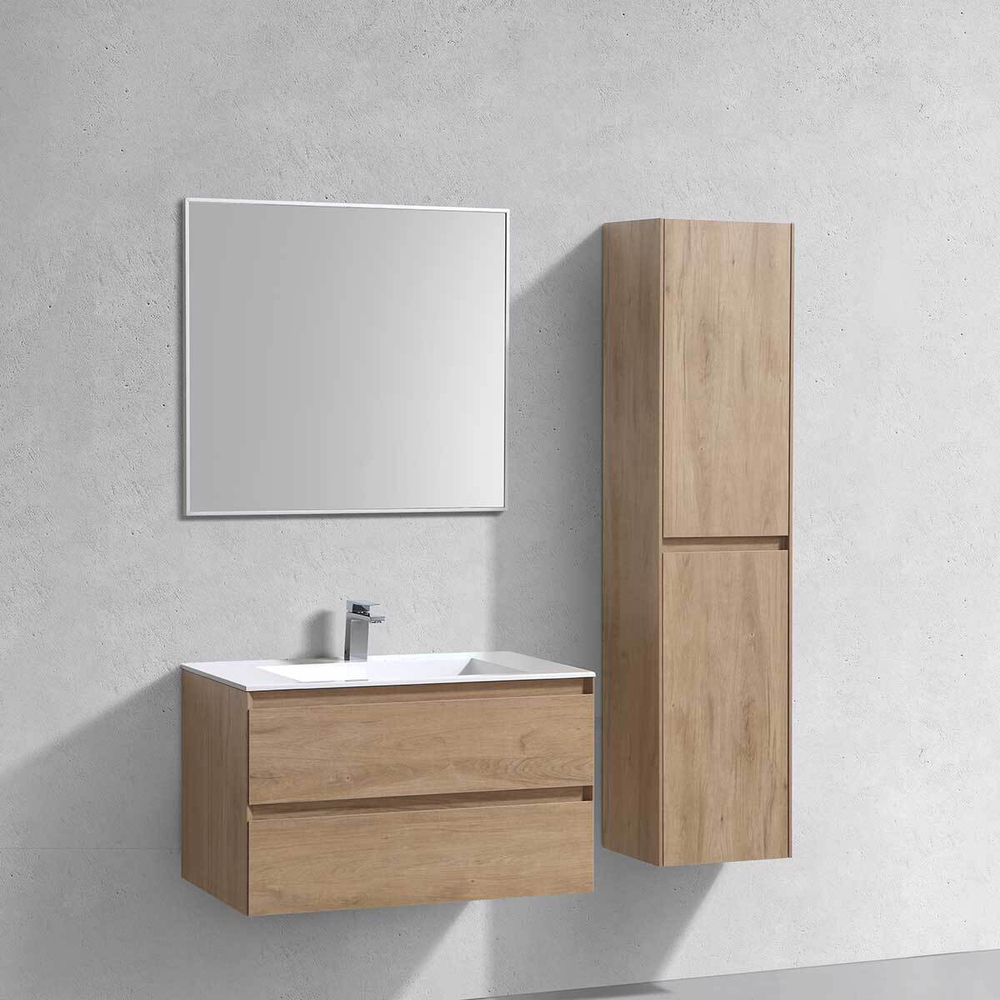 Тумба под раковину Vincea Luka 800 подвесная, 2 выкатных ящика soft-close, N.Oak